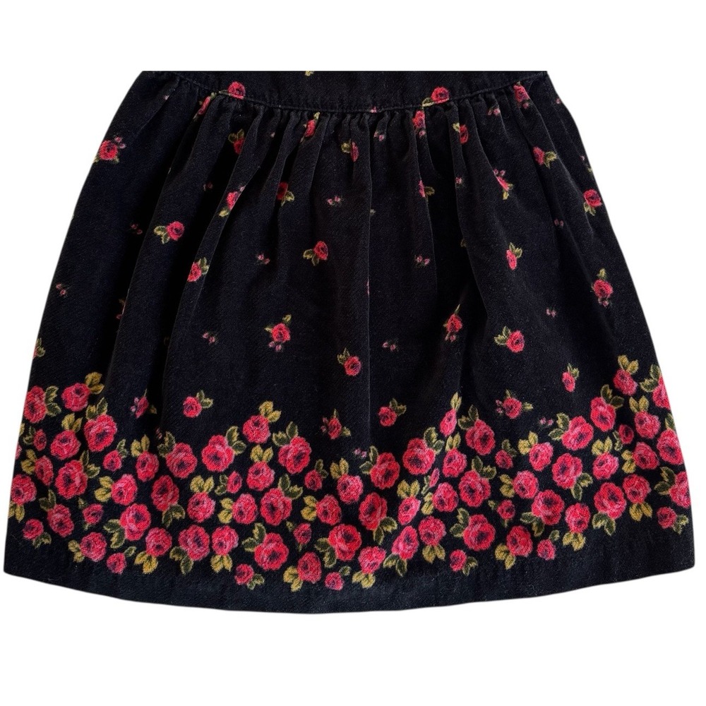 Vintage Gymboree 2000 Nutcracker Line Black Velvet Falling Roses Dress Size 3‎ Y - Picture 3 of 7